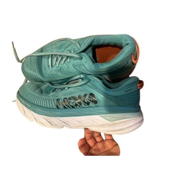 Hoka One One women's Bondi 7 Blue Teal size 7 running shoes elevated comfy walk - Picture 1 of 10